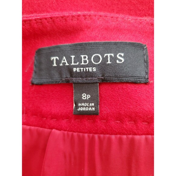 Talbots Petites Red Wool Blend Lined Back-Zip Skirt Size 8P - Picture 3 of 4